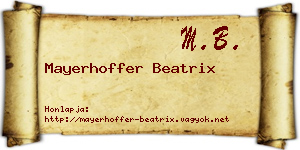 Mayerhoffer Beatrix névjegykártya