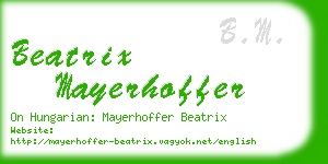 beatrix mayerhoffer business card